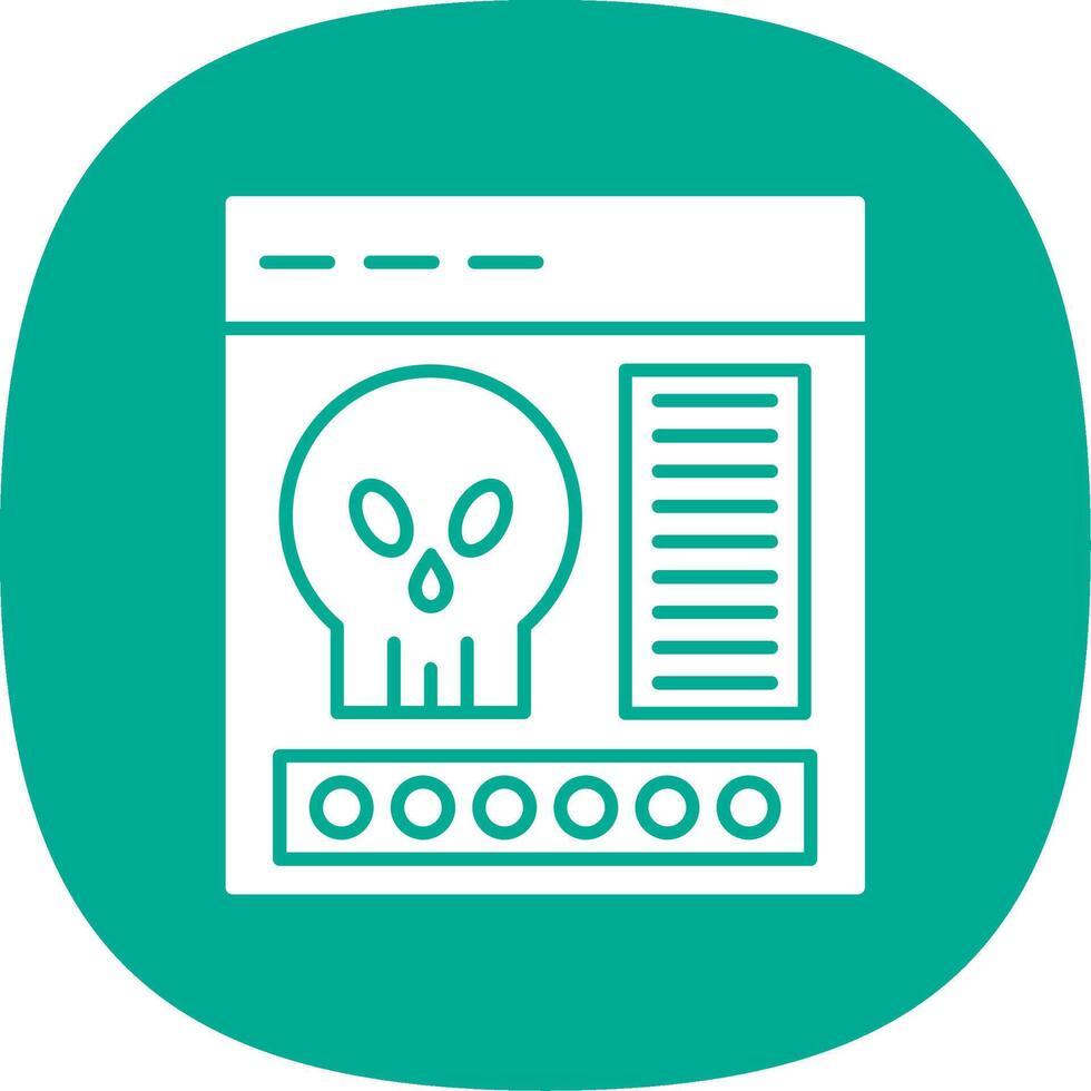 Malware Glyph Curve Icon vector