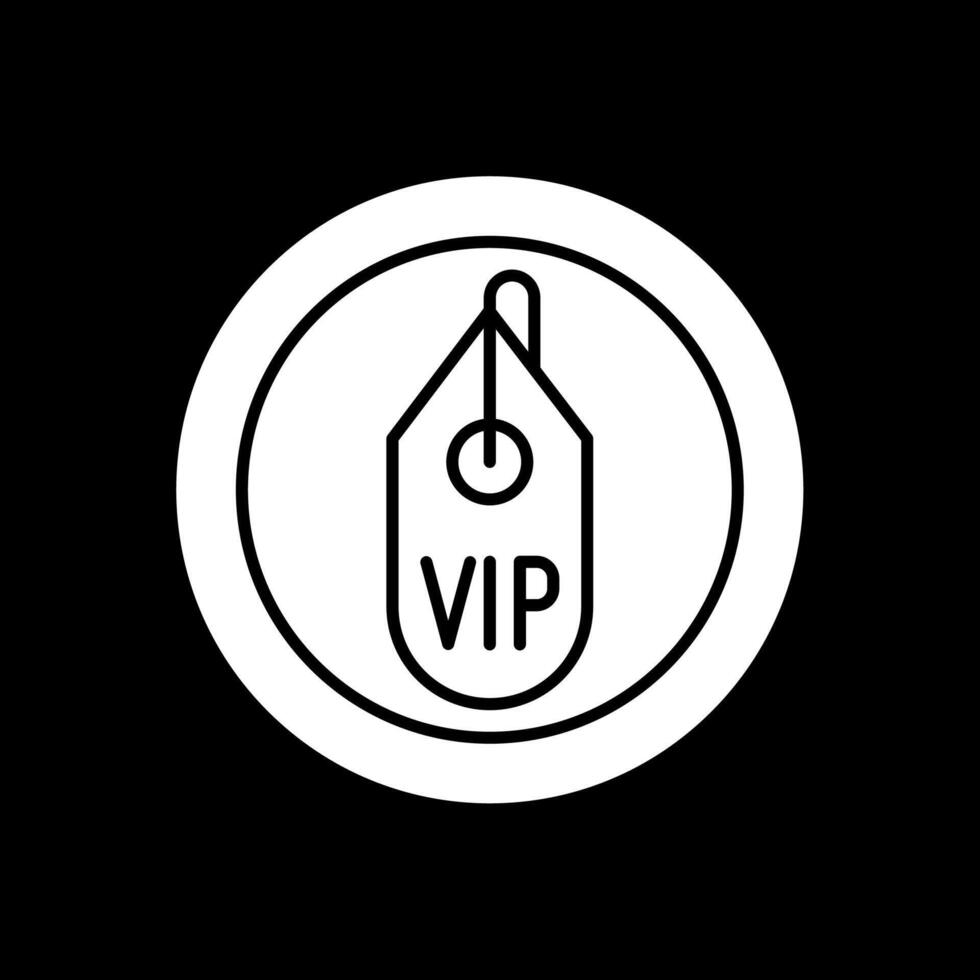 icono de glifo vip invertido vector