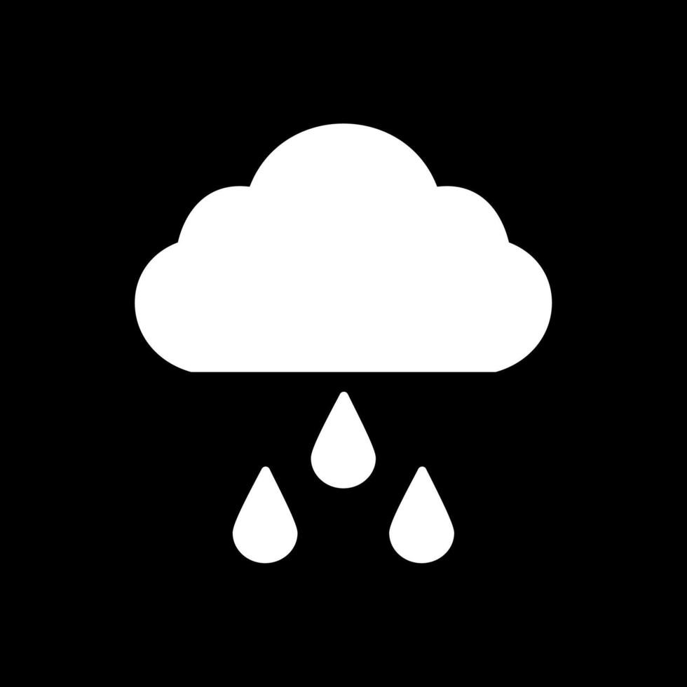 Rainy Glyph Inverted Icon vector