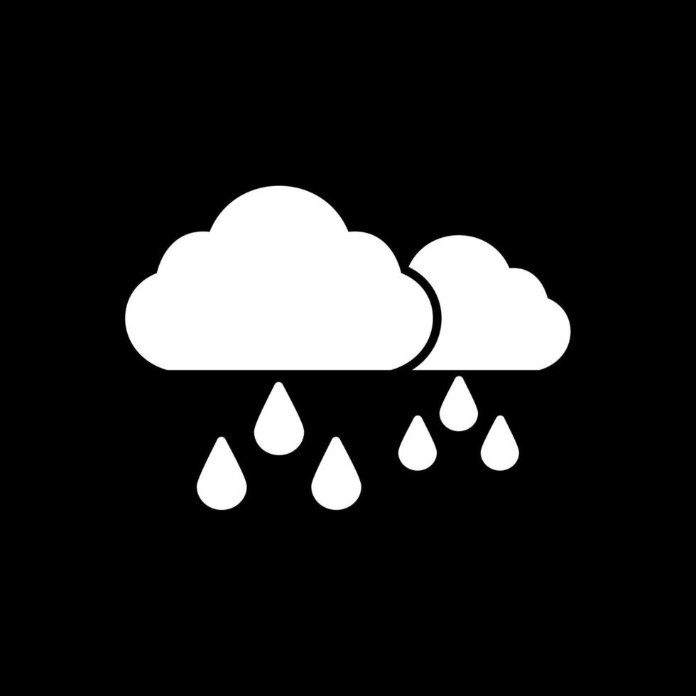 Rainy Glyph Inverted Icon vector