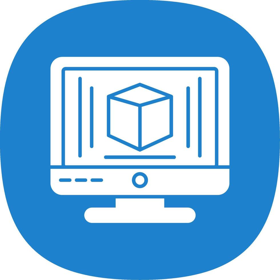 3d Modeling Glyph Curve Icon vector