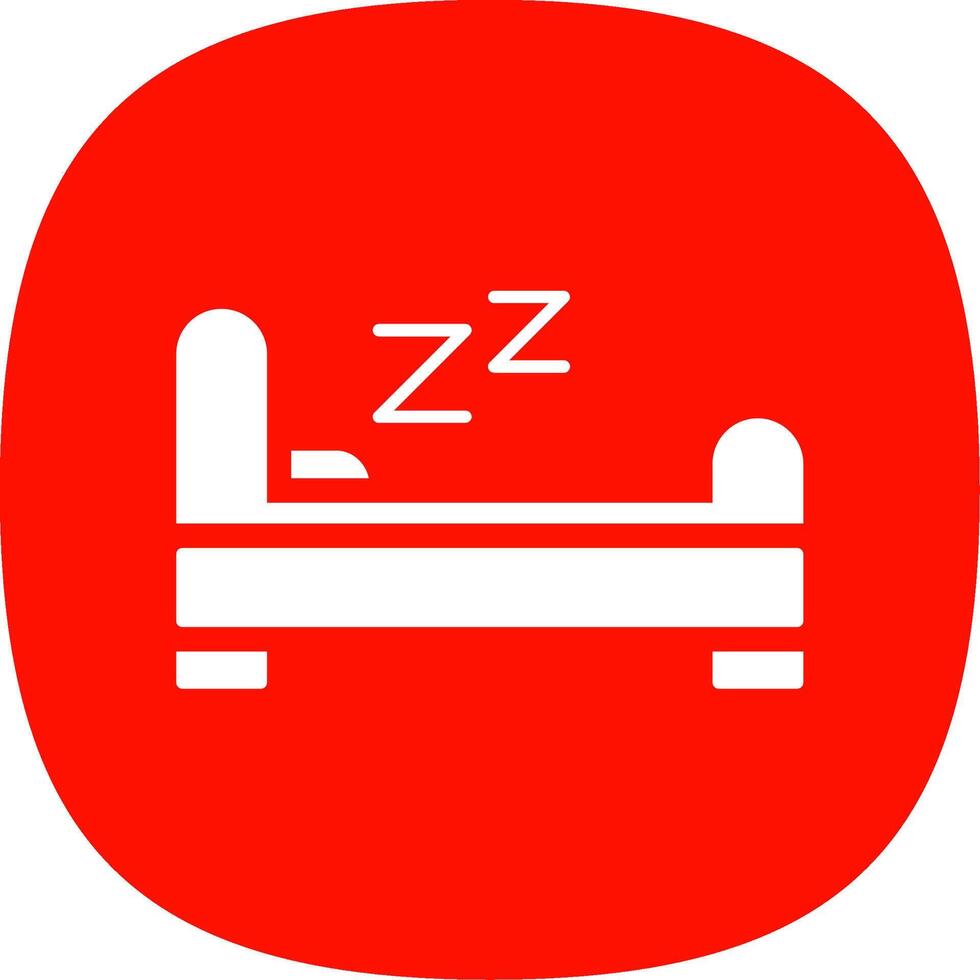 Bed Glyph Curve Icon vector