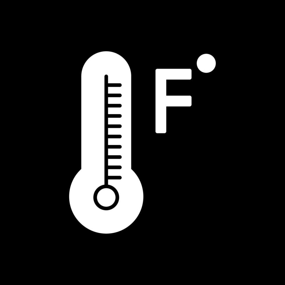 Fahrenheit grados glifo invertido icono vector