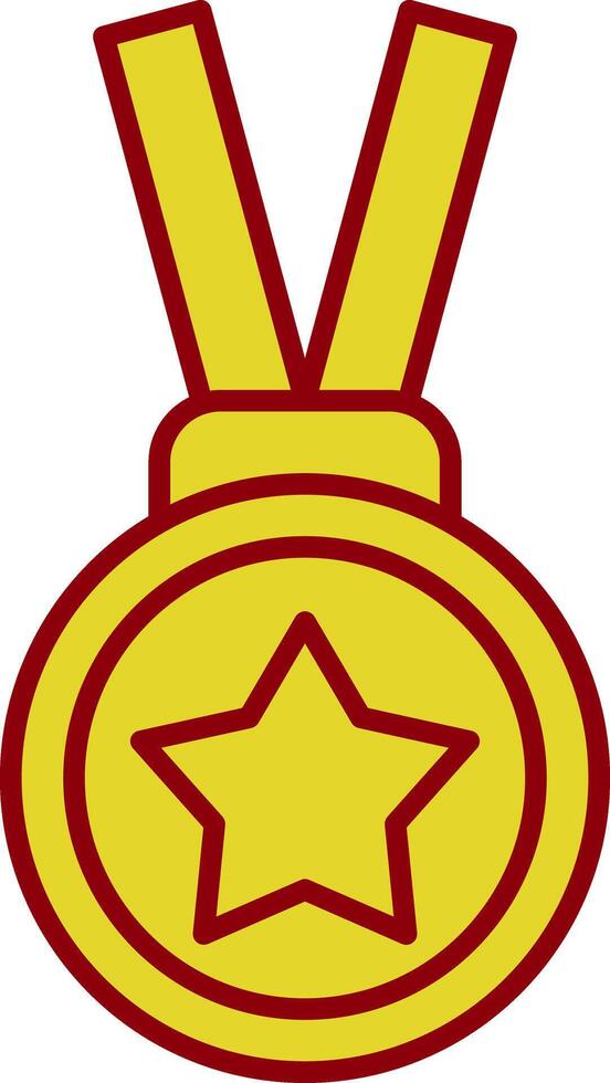 oro medalla línea circulo icono vector