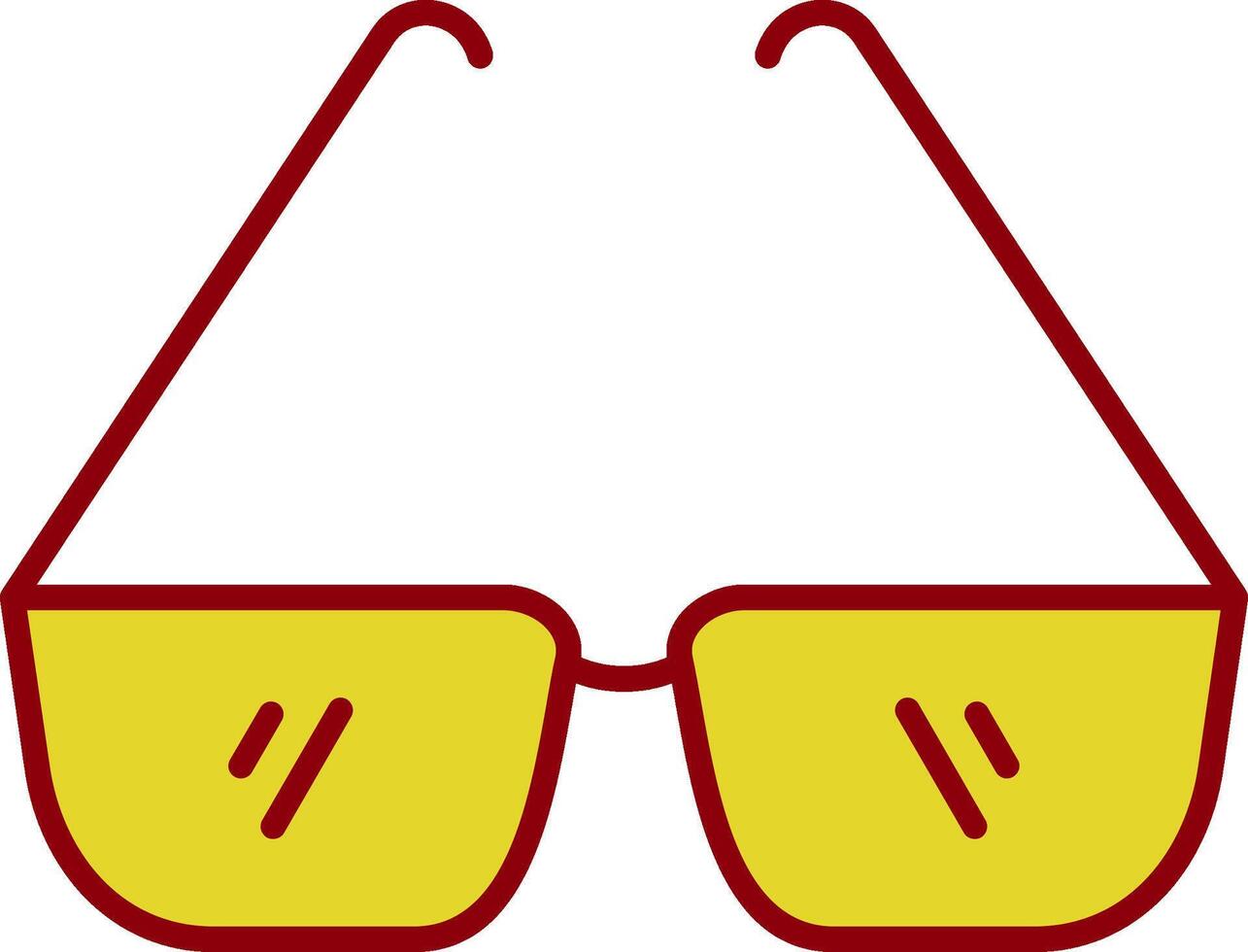línea de gafas icono de dos colores vector