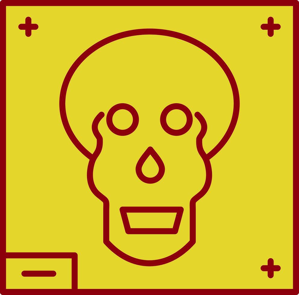 Skull X - ray Line Two Color Icon vector