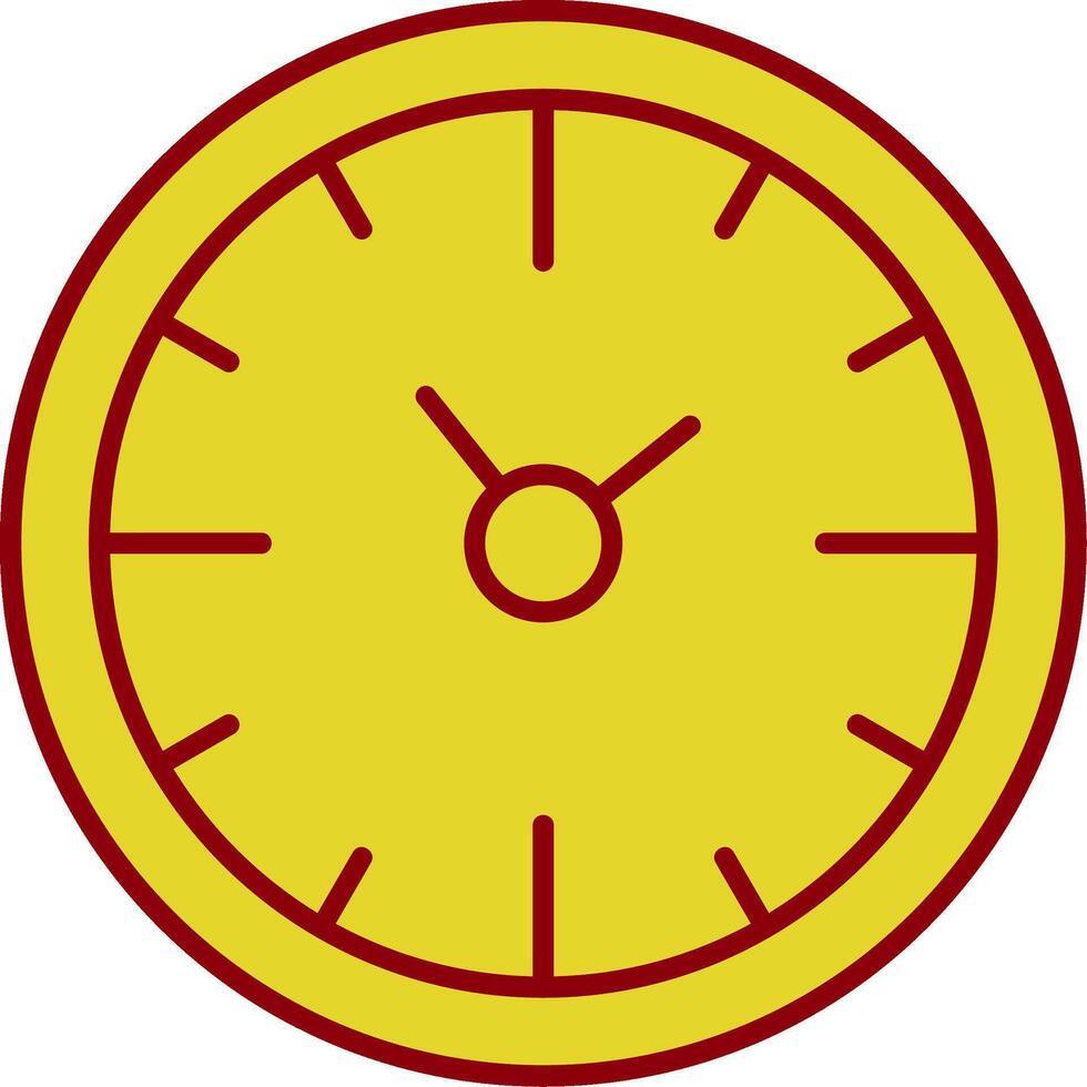 reloj hora línea dos color icono vector