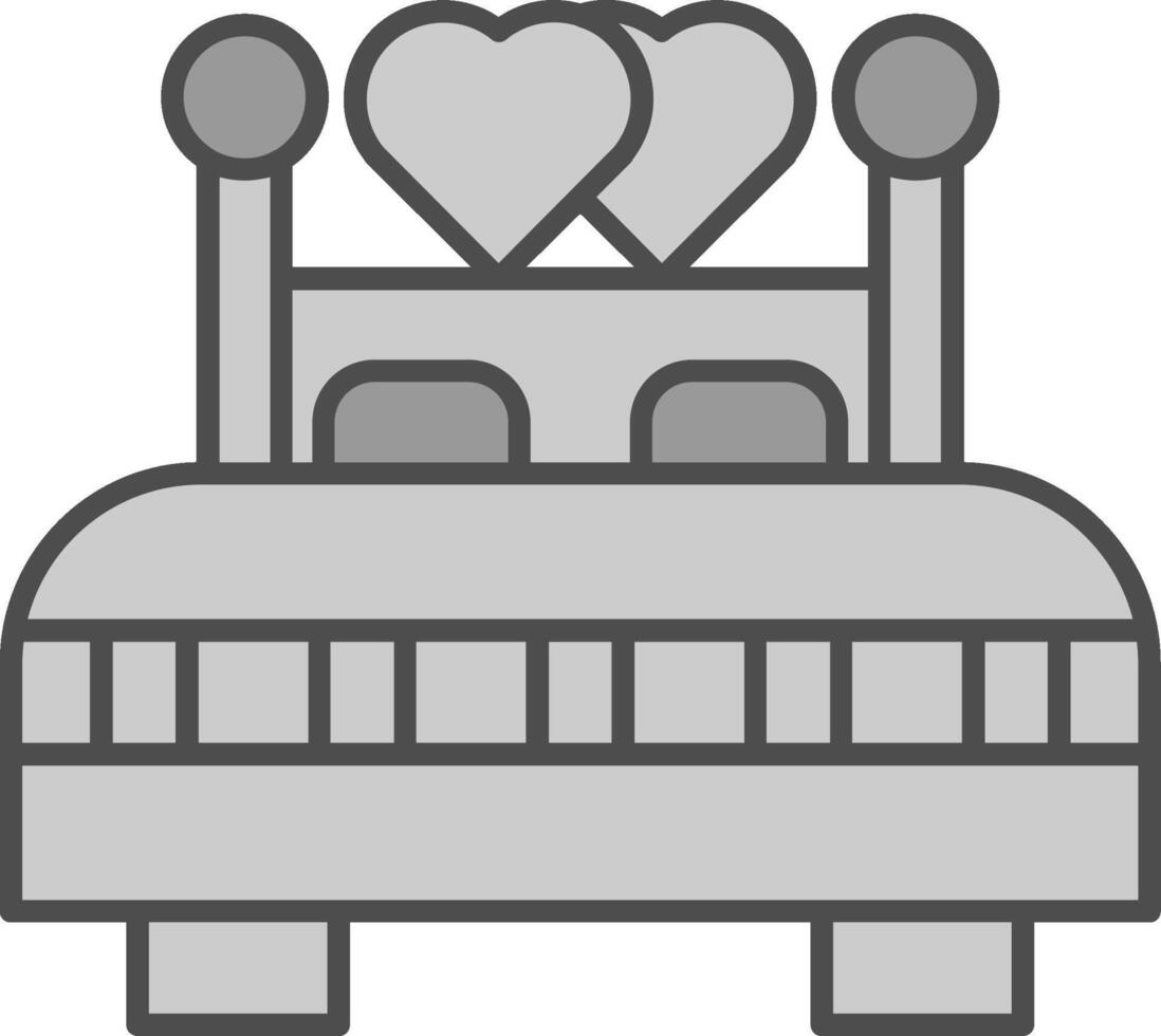 Double Bed Fillay Icon vector