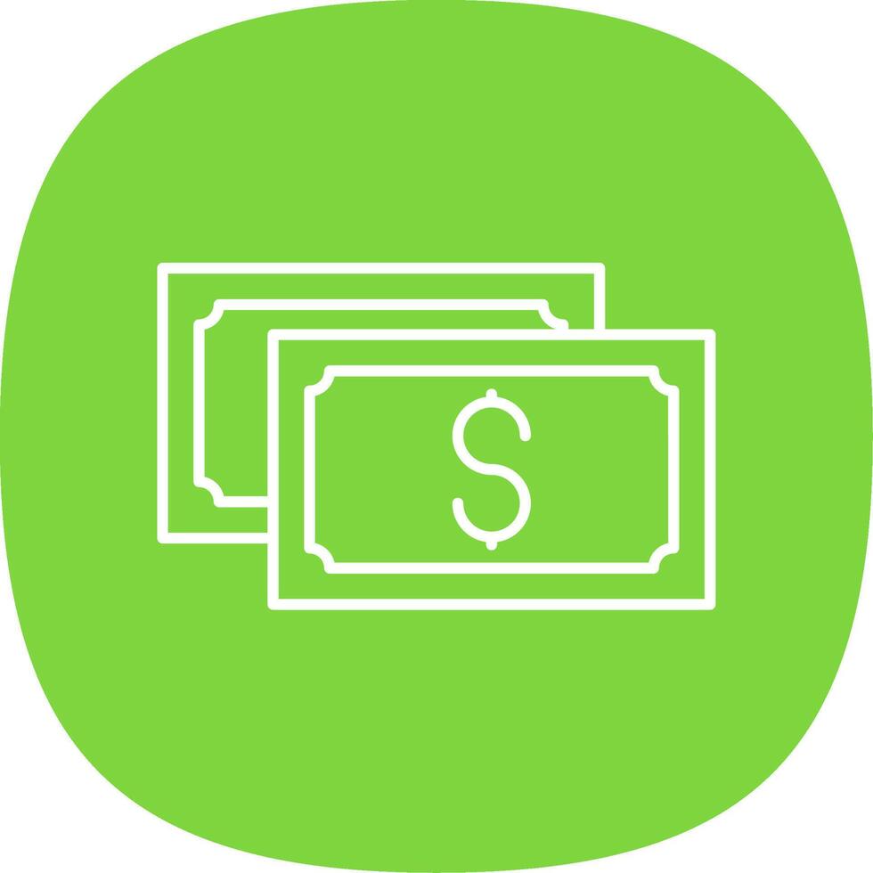 Dollar Currency Line Curve Icon vector