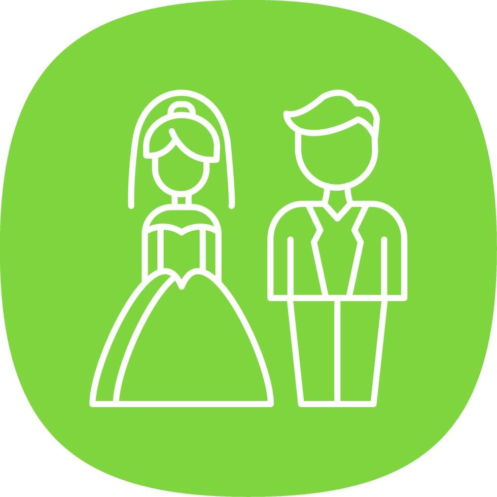 Couple Line Curve Icon vector