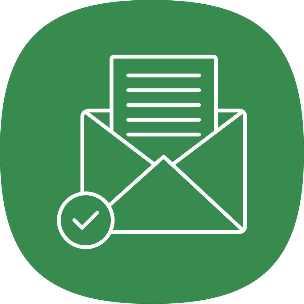 Open Email Line Curve Icon vector