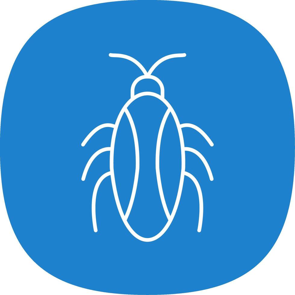 Cockroach Line Curve Icon vector