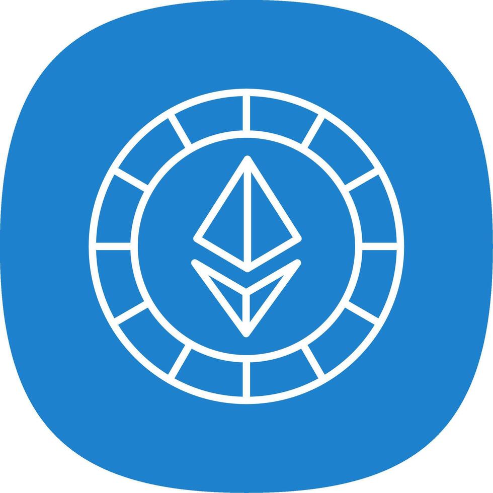 Ethereum Coins Line Curve Icon vector