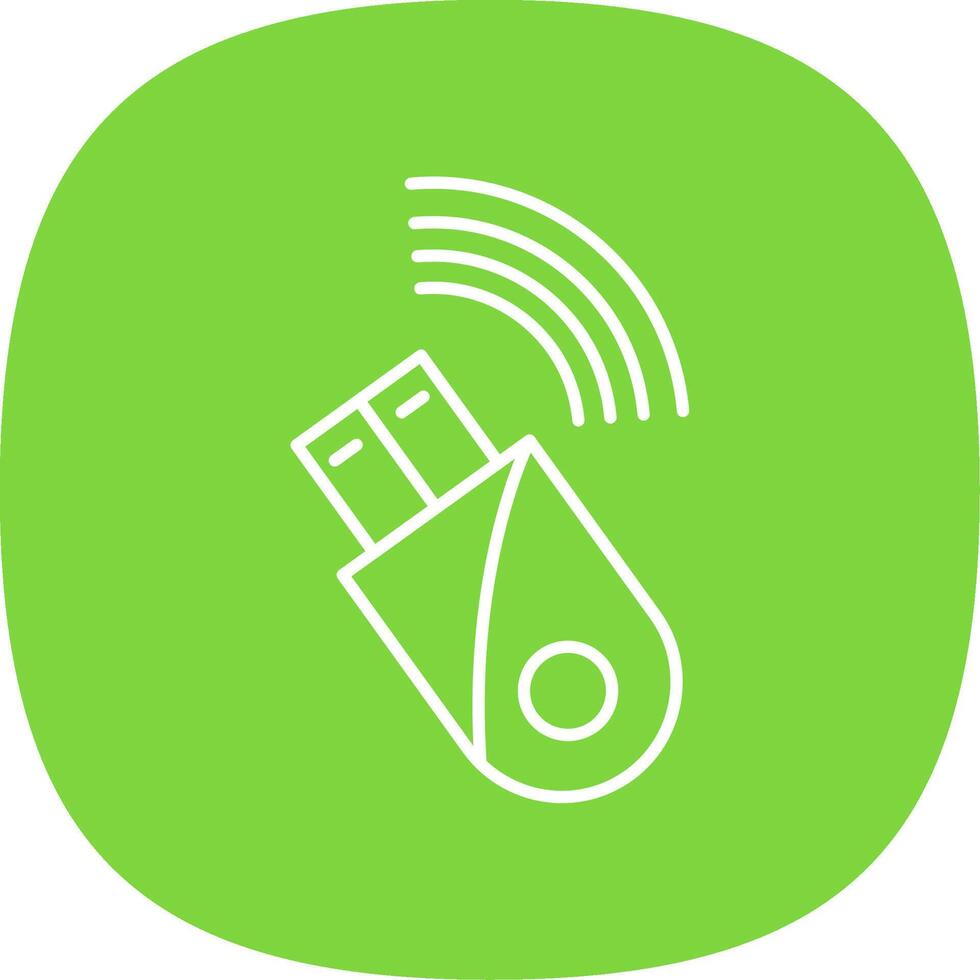 Usb Modem Line Curve Icon vector