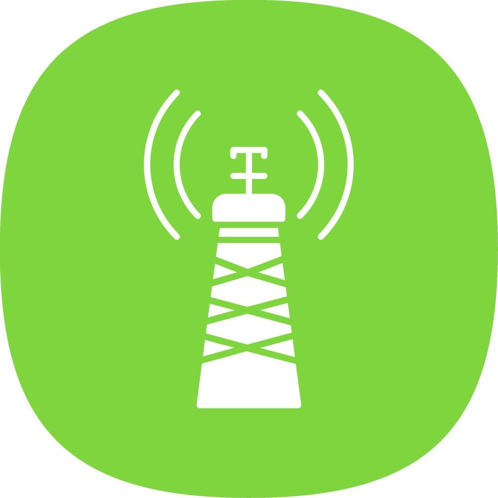 Signal Tower Line Circle Icon vector