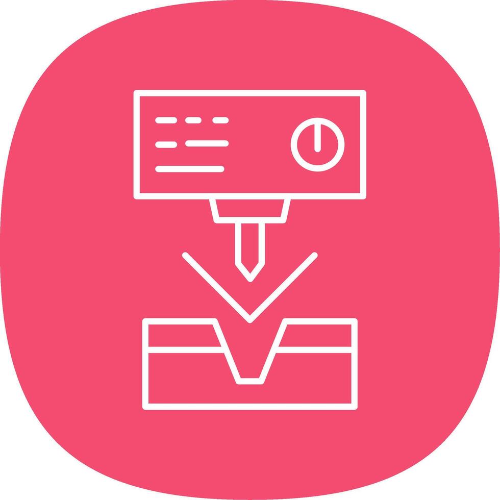 Metal Bending Machine Line Curve Icon vector