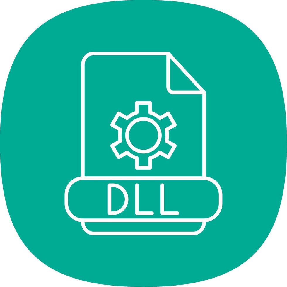 Dll Line Curve Icon vector