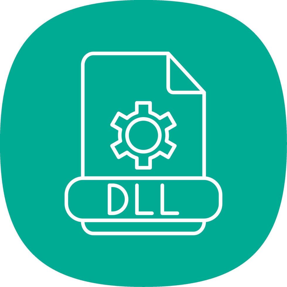 dll línea curva icono vector