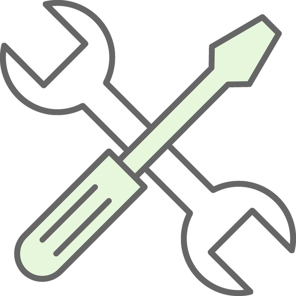 Cross Wrench Fillay Icon vector