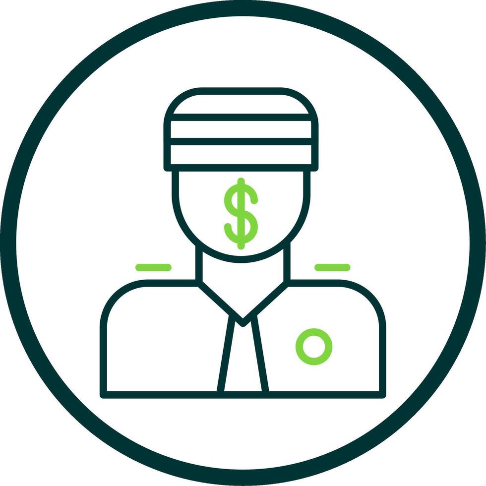 Bribe Line Circle Icon vector