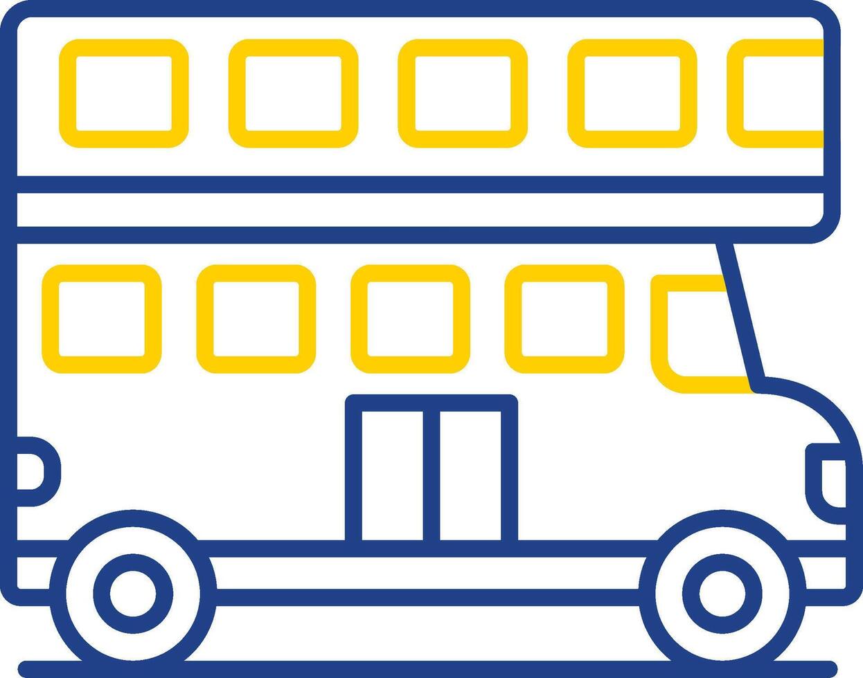 Double Bus Line Two Color Icon vector