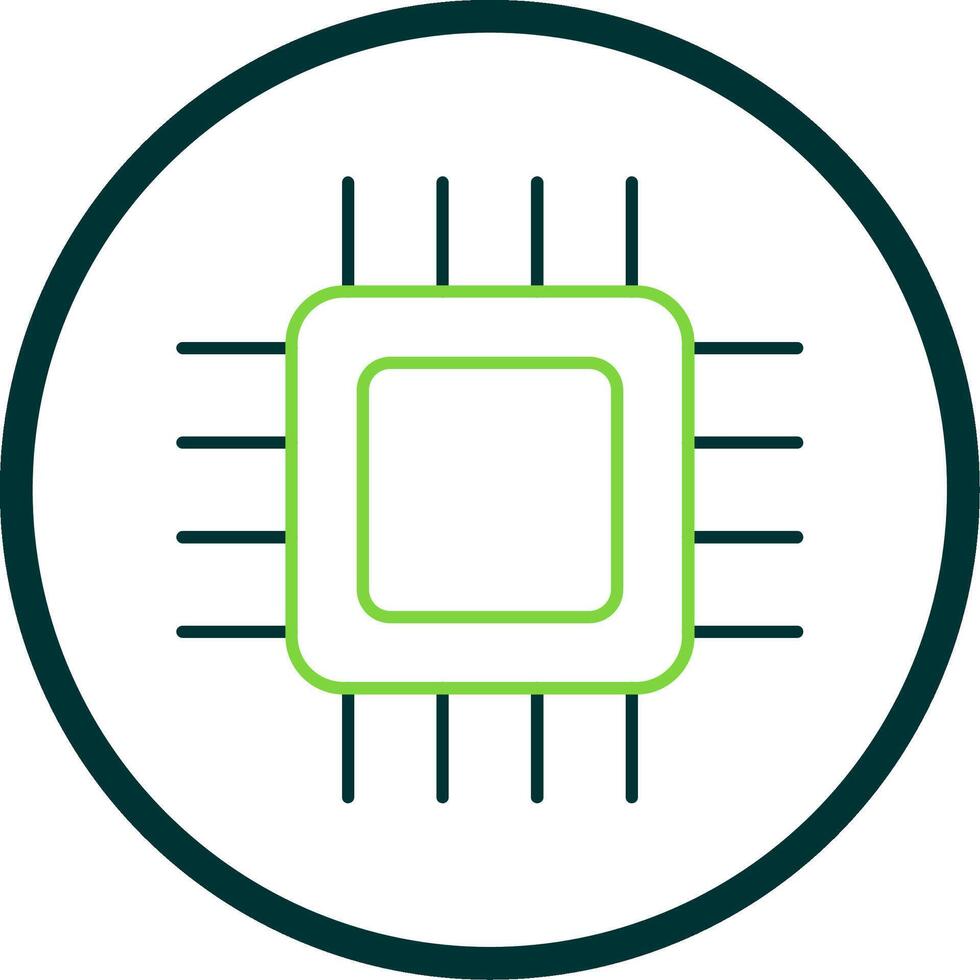 Cpu Line Circle Icon vector