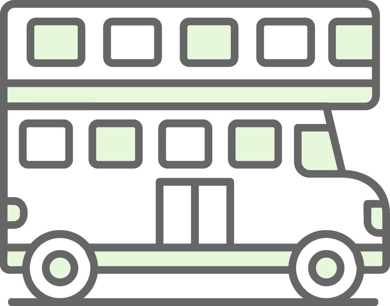 Double Bus Fillay Icon vector