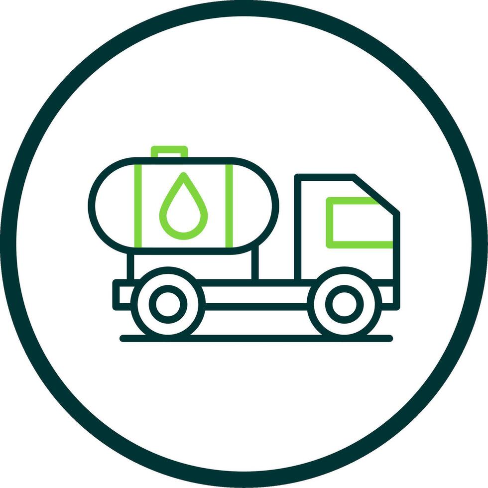 Tank Truck Line Circle Icon vector