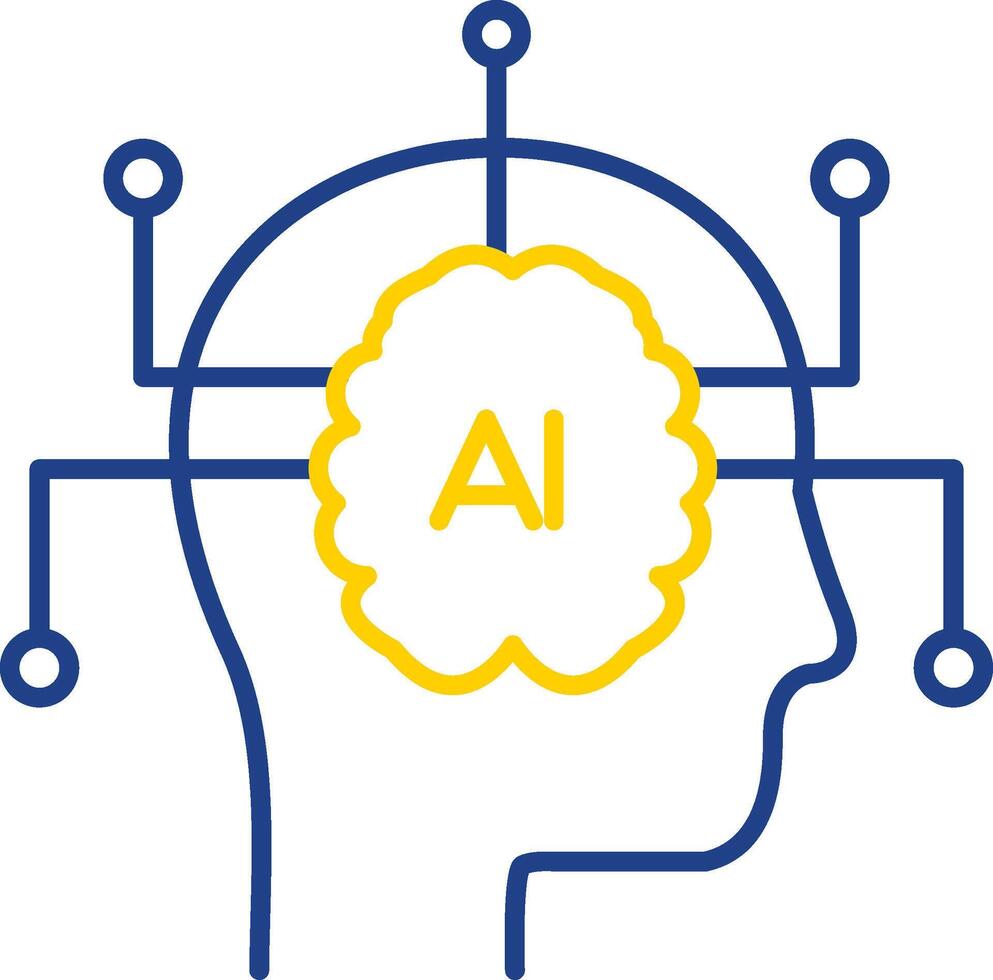 Artificial Intelligence Line Two Color Icon vector