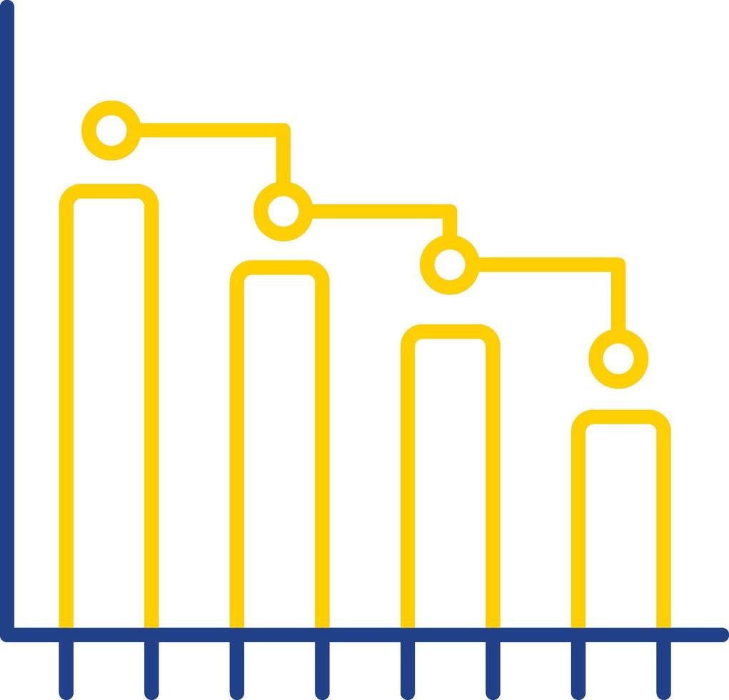 Bar Graph Line Two Color Icon vector