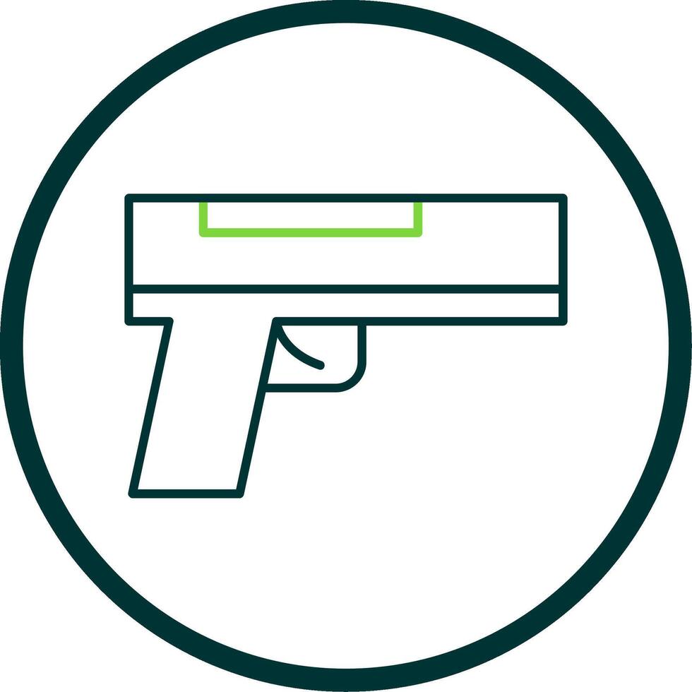 Gun Line Circle Icon vector