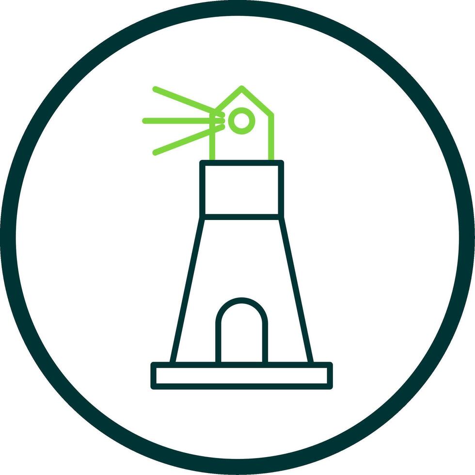 Lighthouse Line Circle Icon vector