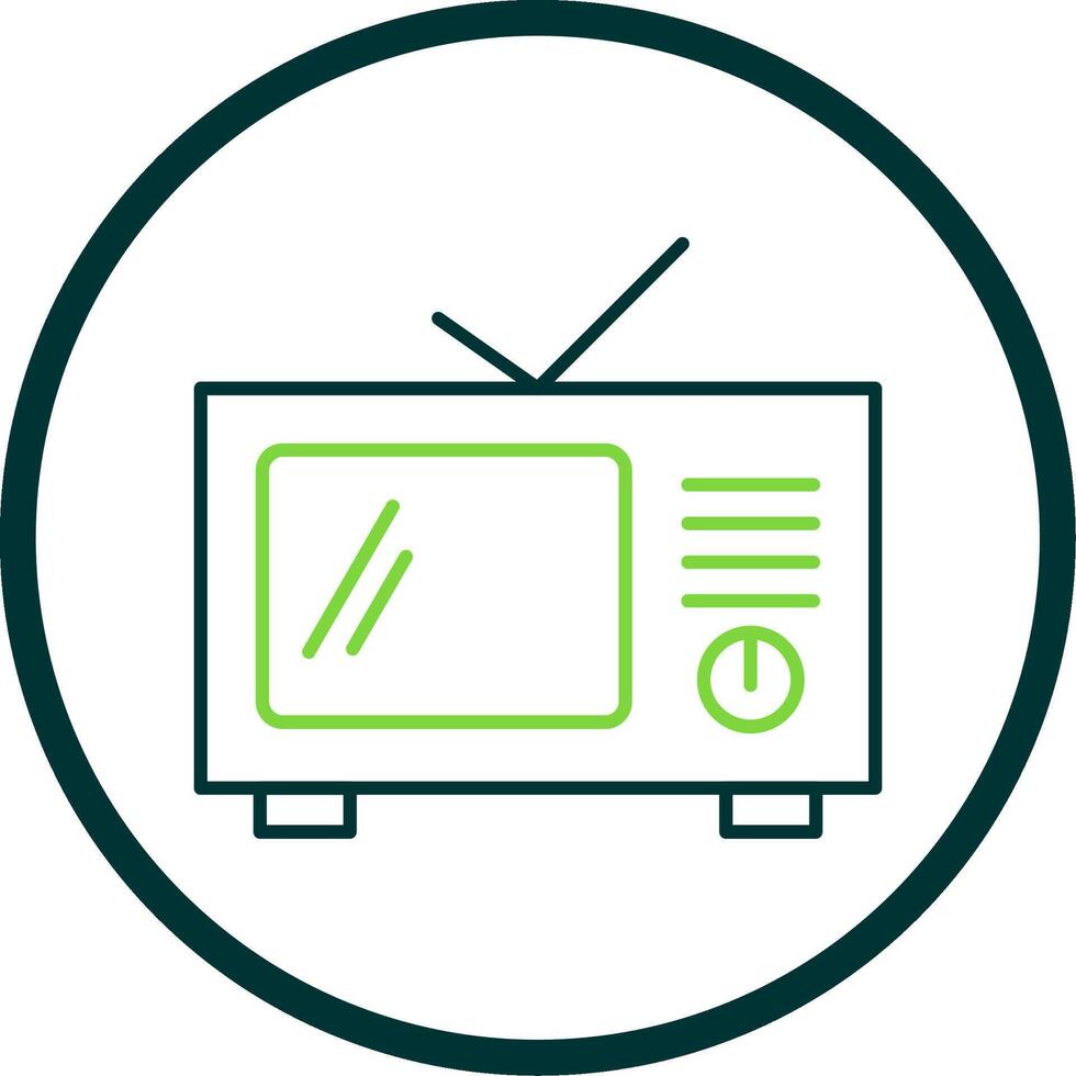 Television Line Circle Icon vector