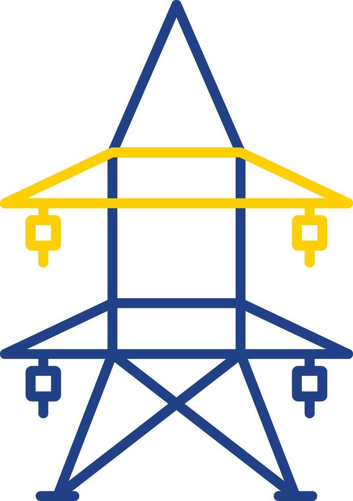 Electric Tower Line Two Color Icon vector