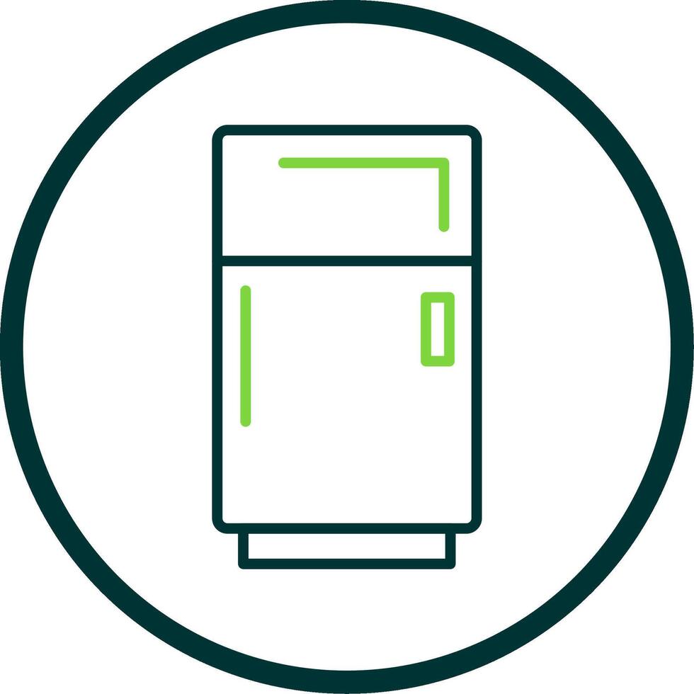 Fridge Line Circle Icon vector