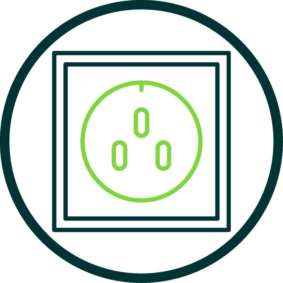 Socket Line Circle Icon vector