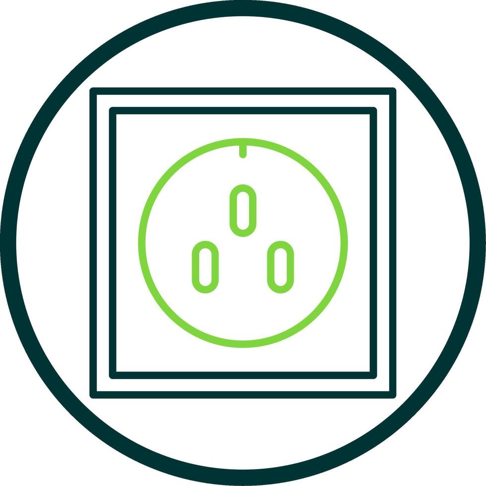 Socket Line Circle Icon vector