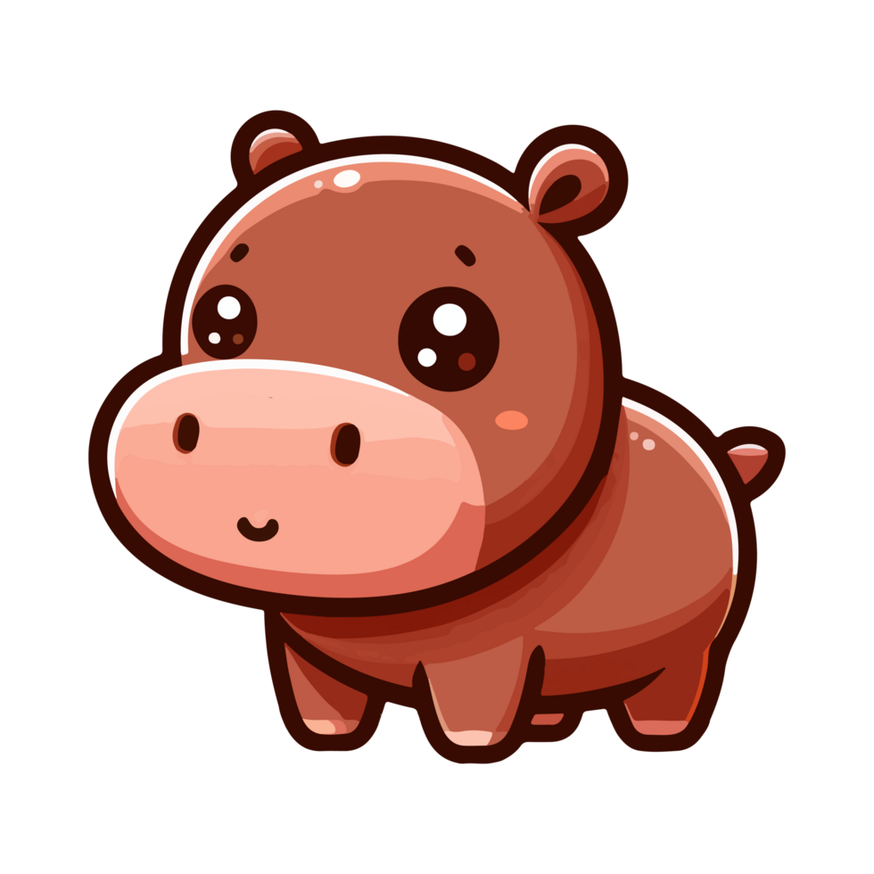 cute icon character hippopotamus png