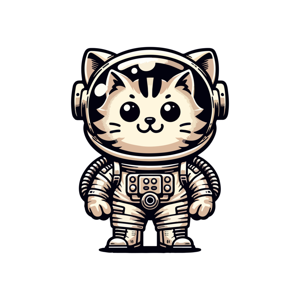 cute icon character cat astronaut png