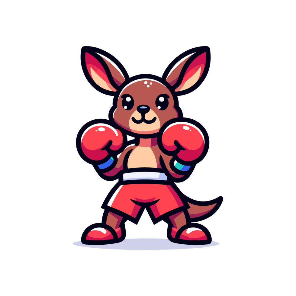 schattig icoon karakter kangoeroe bokser png