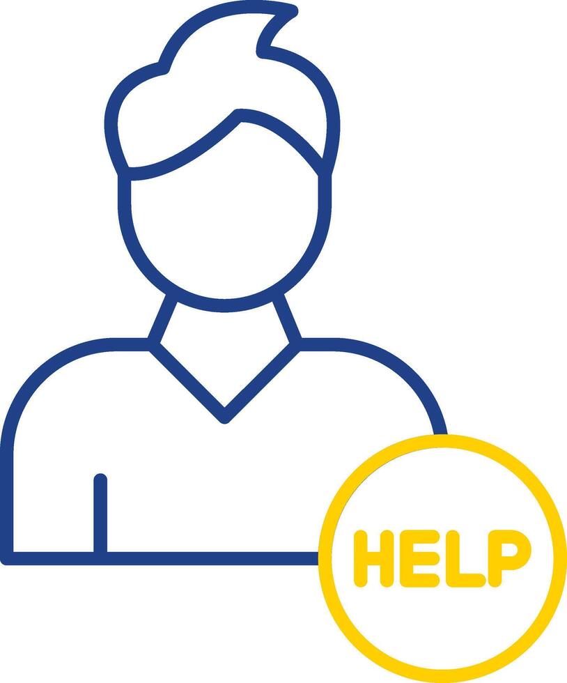 Help Line Two Color Icon vector