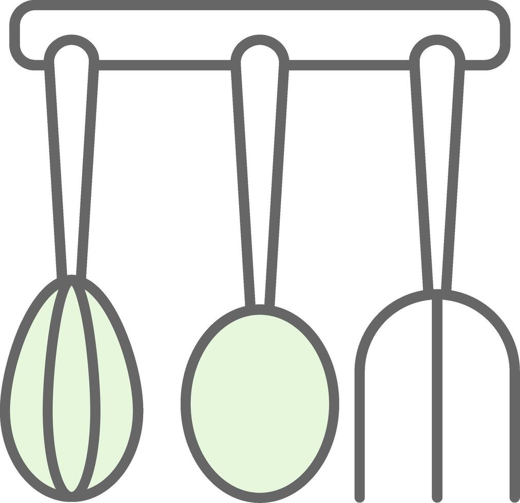 Kitchen Utensils Fillay Icon vector