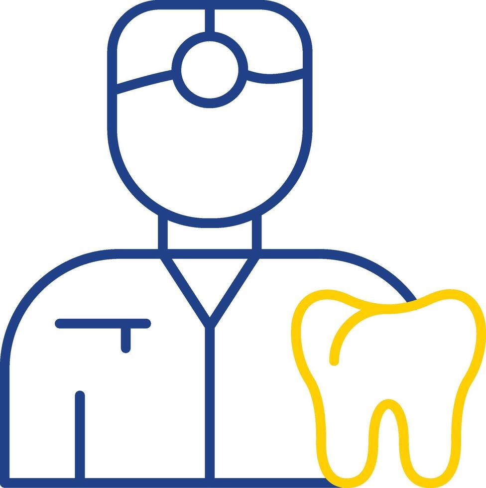 dentista línea dos color icono vector