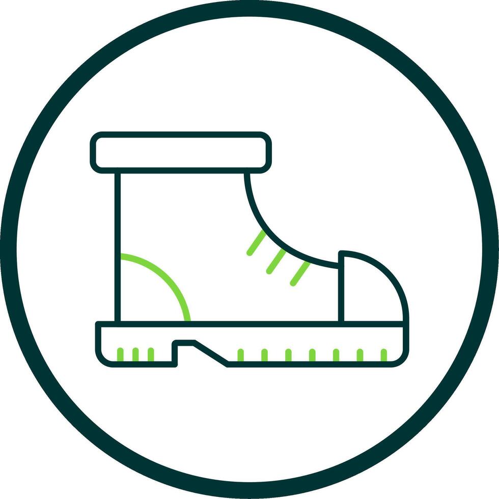 Boot Line Circle Icon vector