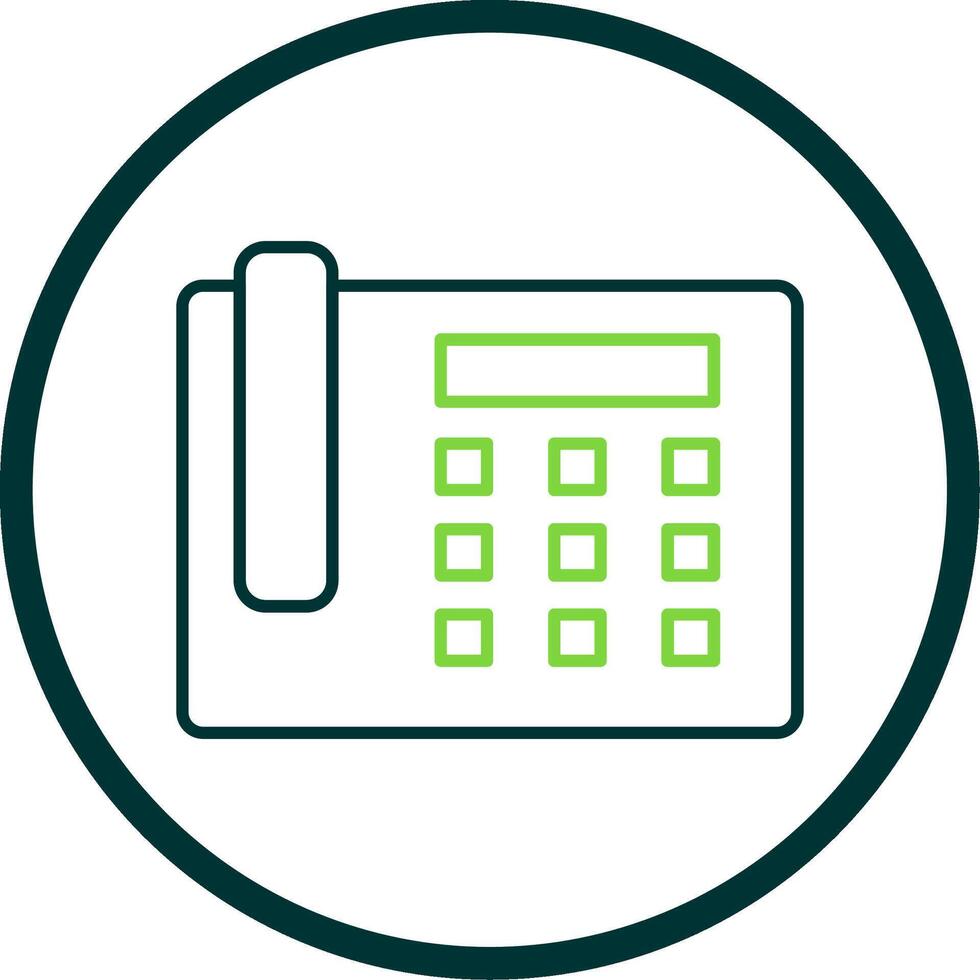 Landline Line Circle Icon vector