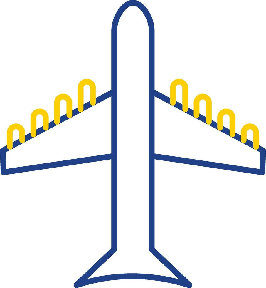 Airplane Line Two Color Icon vector