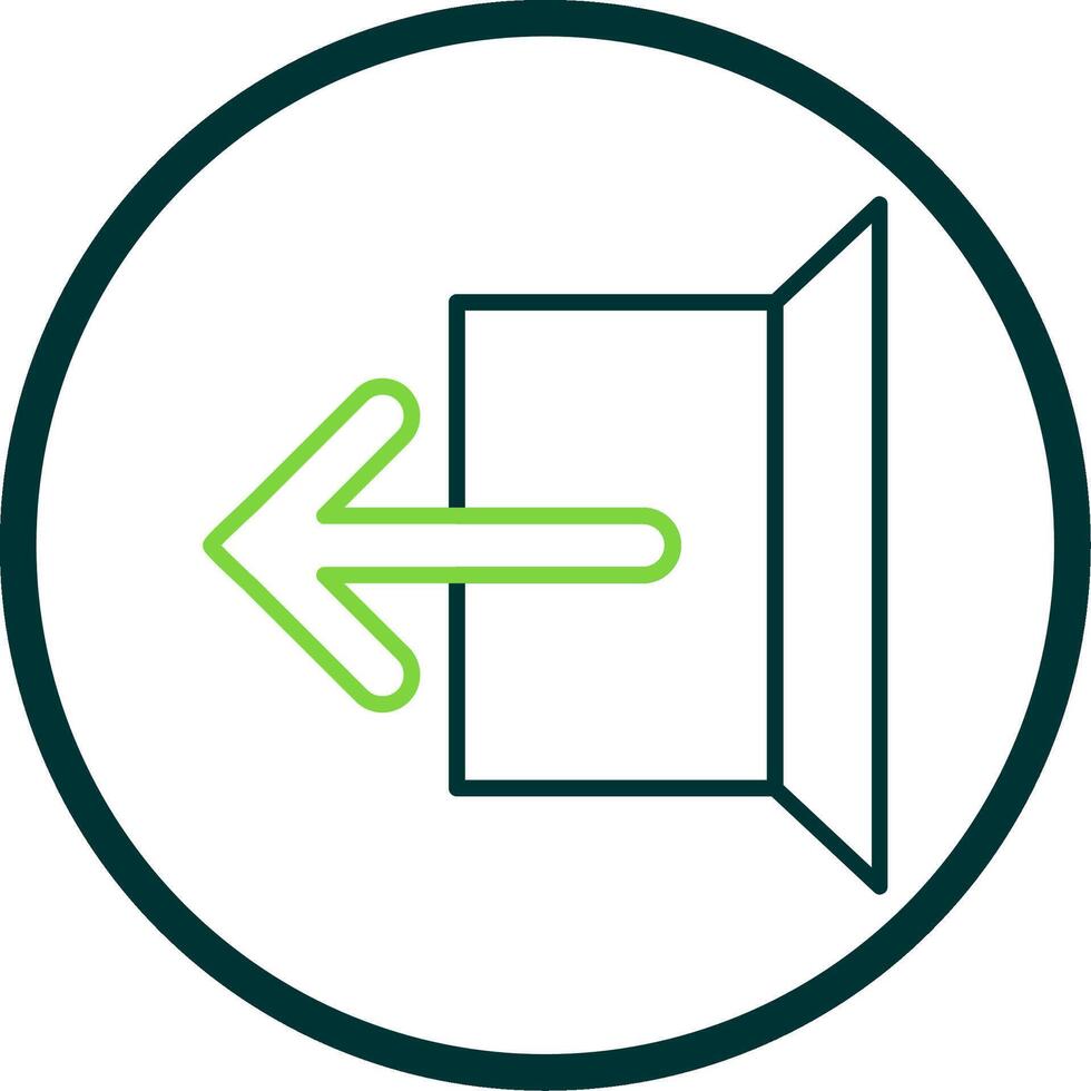 Logout Line Circle Icon vector