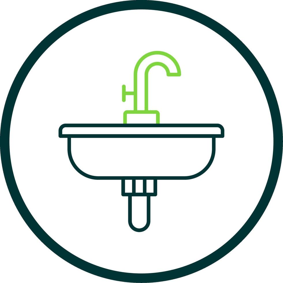 Sink Line Circle Icon vector