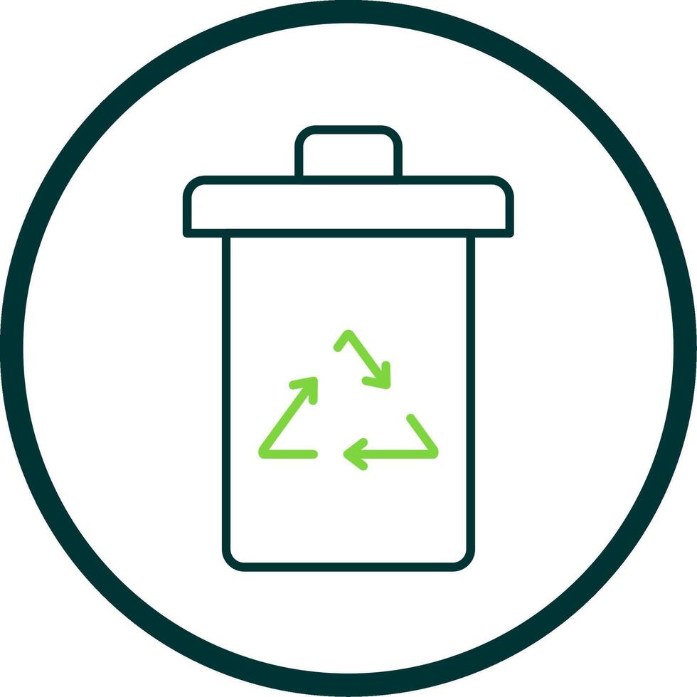 Garbage Line Circle Icon vector