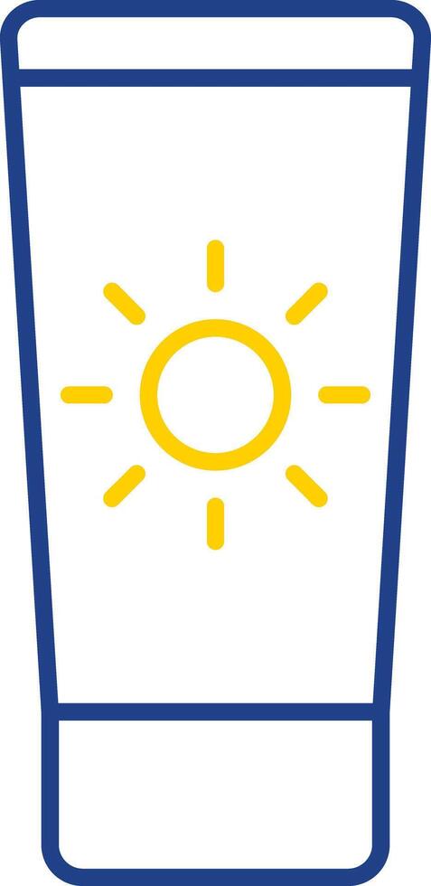 línea de crema solar icono de dos colores vector